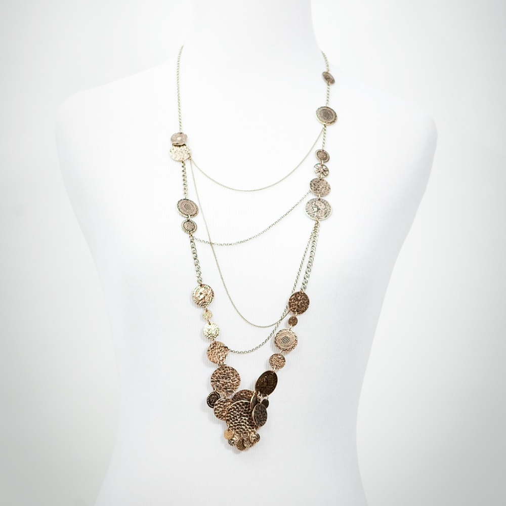 Multilayered coin necklace